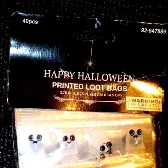 40 pcs Happy Halloween ghost Loot Bags Zip-Seal 5.75"x3.75" - Picture 6 of 6
